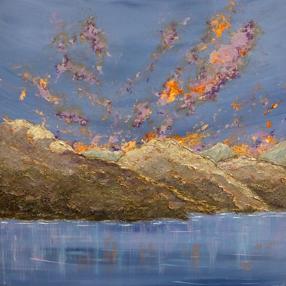 Til You Find Your Dream, 12 x 12 Acrylic Painting, Landscape Signed Art - Picture 1 of 3